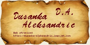 Dušanka Aleksandrić vizit kartica